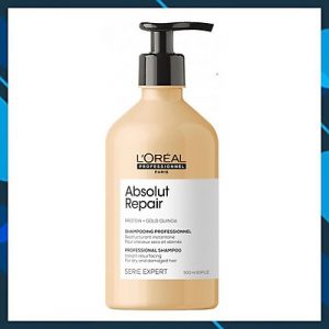 Dầu gội phục hồi tóc hư tổn L'OREAL SERIE EXPERT Absolut Repair Shampoo Gold Quinoa 500ml